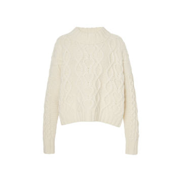 Wool Blend Cableknit Sweater