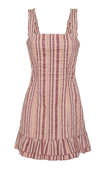 Brandy Striped Cotton-Blend Mini Dress展示图