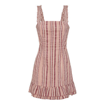 Brandy Striped Cotton-Blend Mini Dress