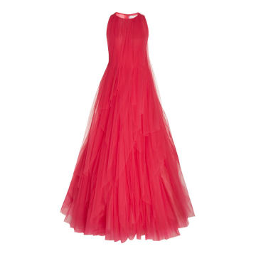 Layered Sleeveless Tulle Gown