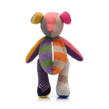 Patchwork-Effect Cashmere Teddy Bear Backpack