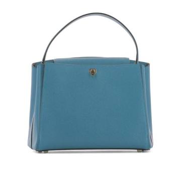 Blue Leather Handle Bag
