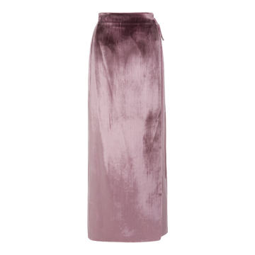 Panne Wrap-Effect Metallic Midi Skirt