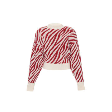 Tiger-Stripe Stretch-Knit Sweater