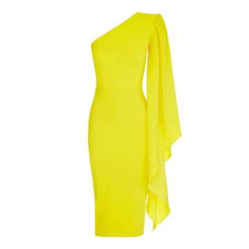 Finley Crepe One-Shoulder Midi Dress