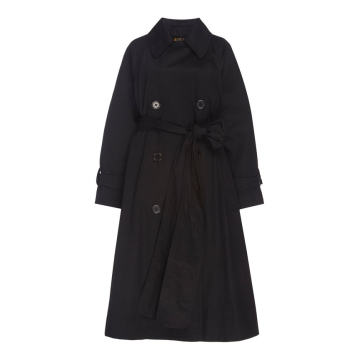 Collared Belted Cotton Trench Coat