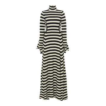 Striped Wool-Blend Maxi Dress