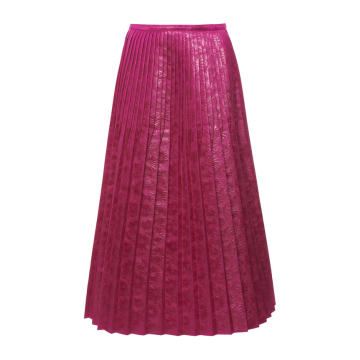 Coated Embossed Pleated Skirt