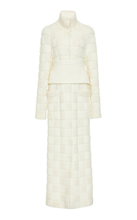 Belted Quilted Wool-Blend Maxi Coat展示图
