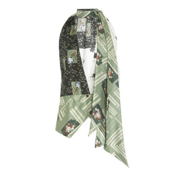 Tonica Floral Print Scarf-Effect Twill Satin Top
