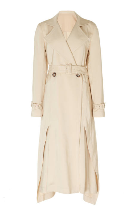Elbury Wool Crepe Double-Breasted Trench Coat展示图