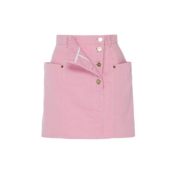 Double-Layer Button-Front Mini Skirt