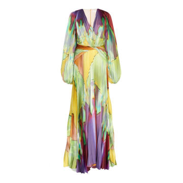 Pleated Silk Gown