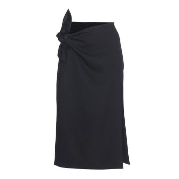 Tie-Detail Wool-Blend Skirt