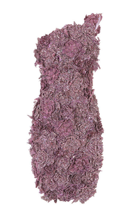 Long One-Shoulder Floral-Embellished Sequined Top展示图