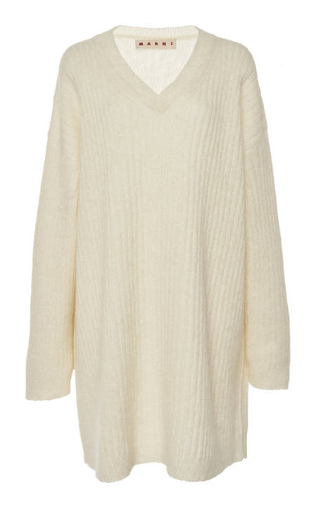 Oversized Mohair-Blend Ribbed Knit Sweater展示图