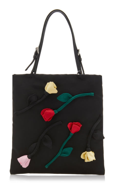 Flower Embellished Tessuto Mini Top Handle Bag展示图