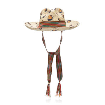 Exclusive Leopard-Print Straw Panama Hat
