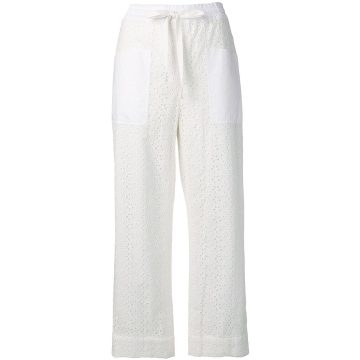 drawstring embroidered trousers