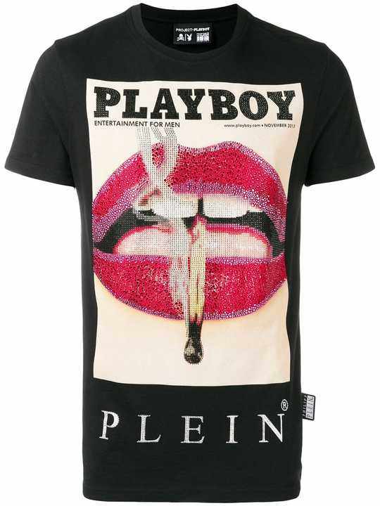 X Playboy printed T-shirt展示图