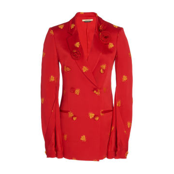 Berenson Double-Breasted Crepe De Chine Jacket