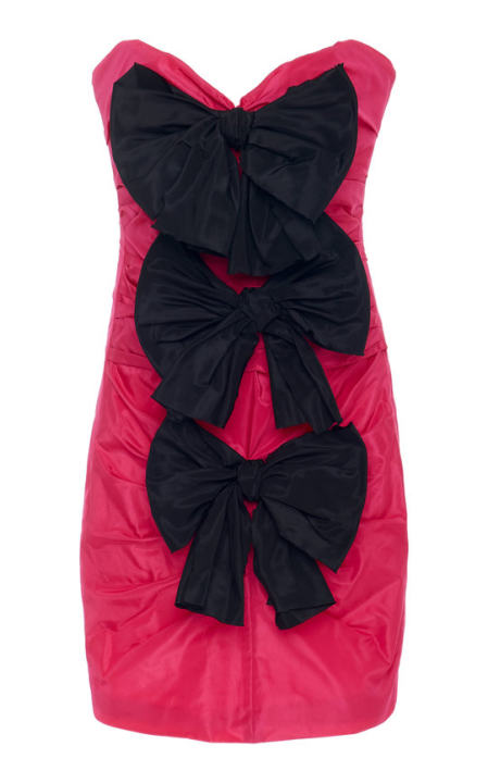 Strapless Bow-Detailed Taffeta Mini Dress展示图