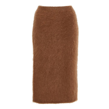 Textured Knit Knee-Length Skirt