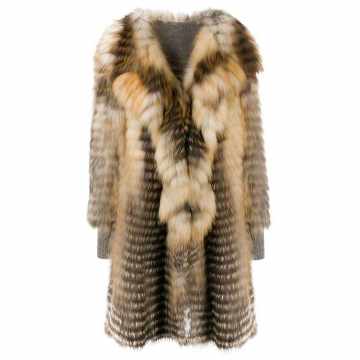 midi fur trimmed coat