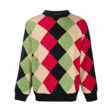 argyle knitted jumper