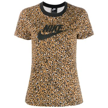 leopard print logo T-shirt