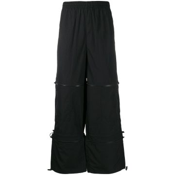 zipped panel trousers