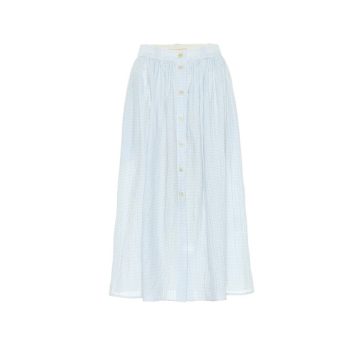 Mytheresa独家发售 – Olivo格纹棉质中长半身裙