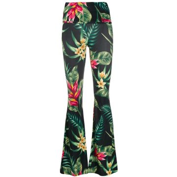 Shelly paradise print flared trousers