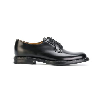 Black Shannon studded leather derby shoes
