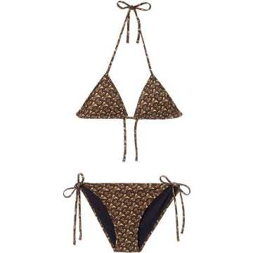 Monogram Print Triangle Bikini