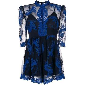 sheer embroidered playsuit