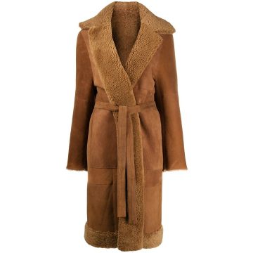 panelled longline coat