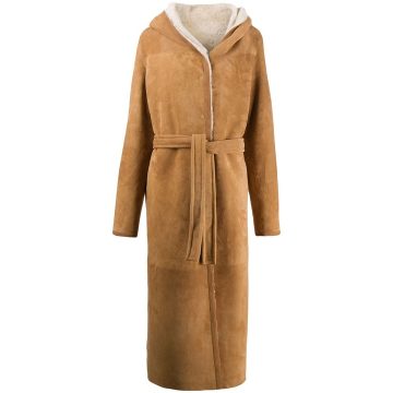 Teddy hooded longline coat