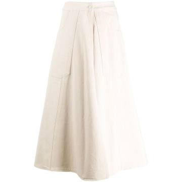 A-line flared midi skirt