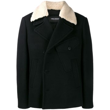 shearling double breasted coat