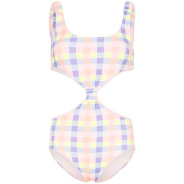 Barbuda cut-out checked swimsuit