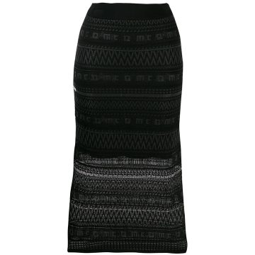 patterned knit pencil skirt