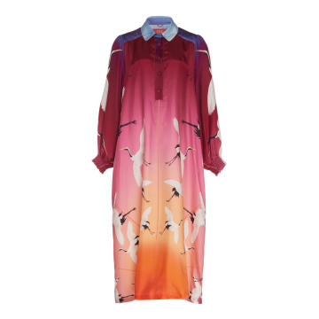 Sterope Printed Satin Midi Dress