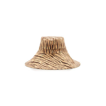 Frederikke Animal-Print Linen Bucket Hat