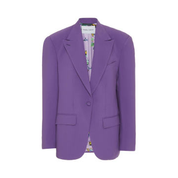Tailored Crepe Single-Breasted Jacket