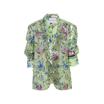 Sequined Floral-Print Jacket