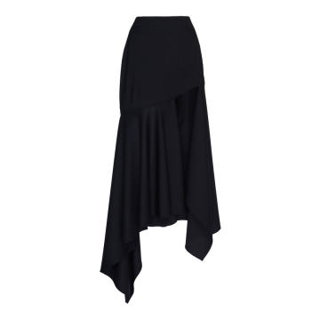 Light Crepe Wool Slip Skirt