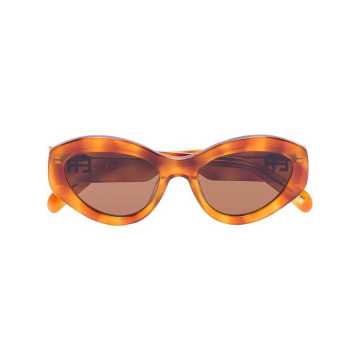 X Elsa Hosk brown just tortoise cat eye sunglasses
