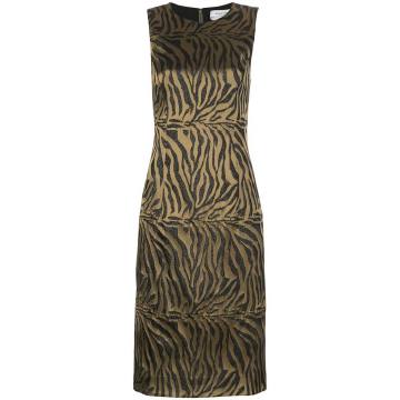 tiger-print sleeveless sheath dress