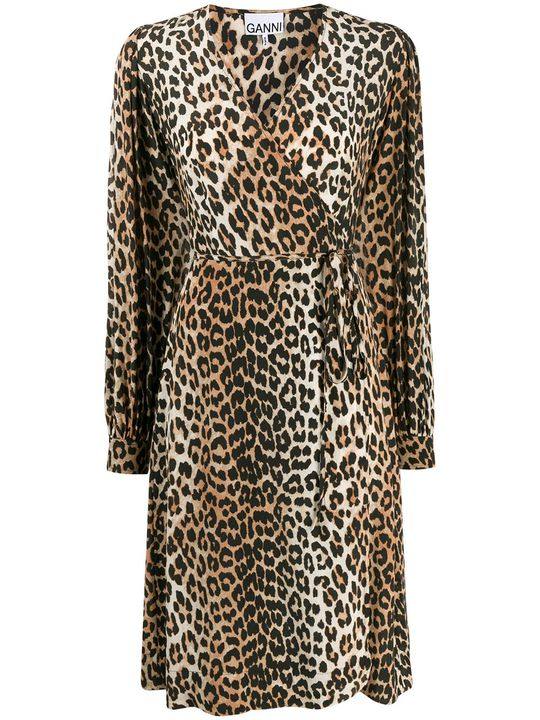 leopard-print wrap dress展示图